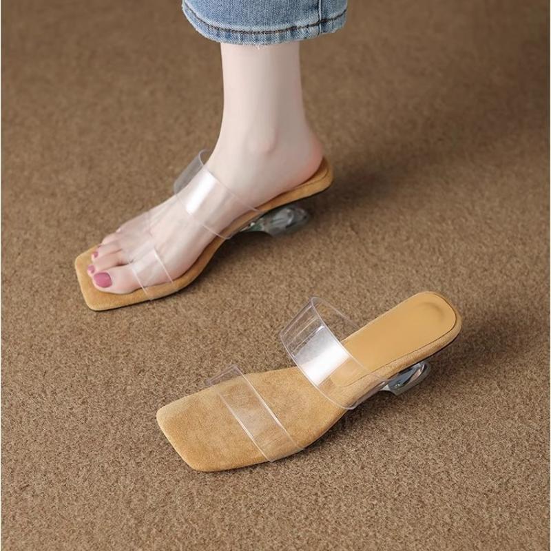 

Модные летние женские туфли-лодочки сандалии ПВХ желе шлепанцы с открытым носком на высоком каблуке женские прозрачные шлепанцы обувь каблук прозрачные сандалии 35 жёлтый