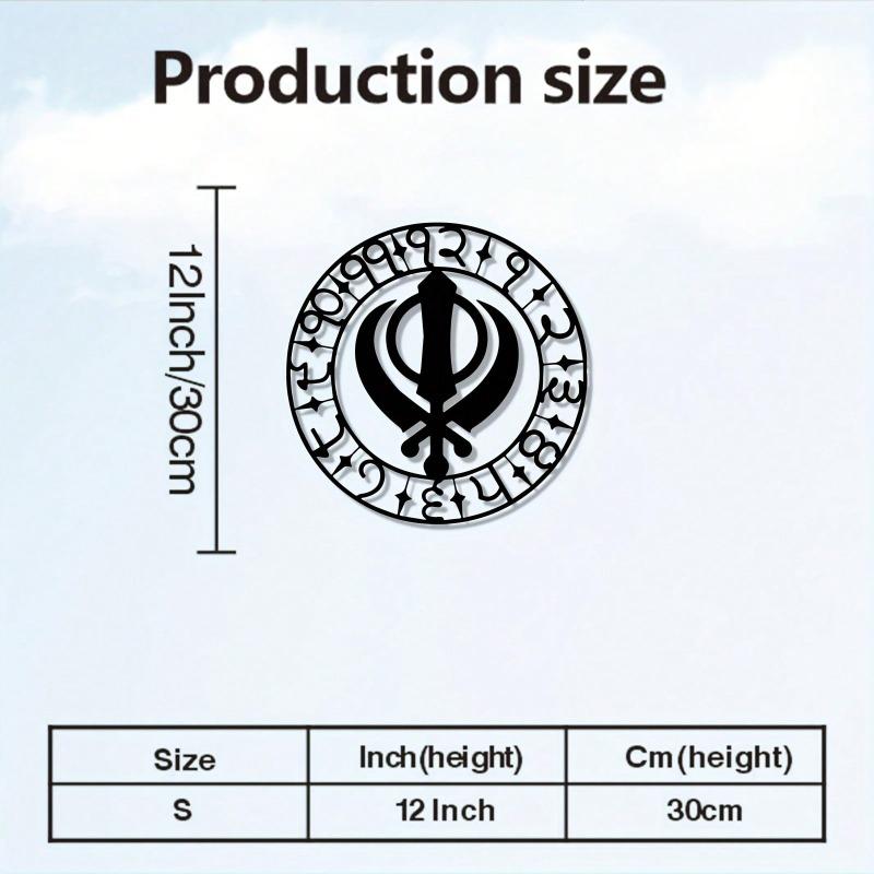 Arte da Parete in Metallo Khanda Decorazione Sikh Ferro Gurmukhi Tempio Altare Domestico Regalo