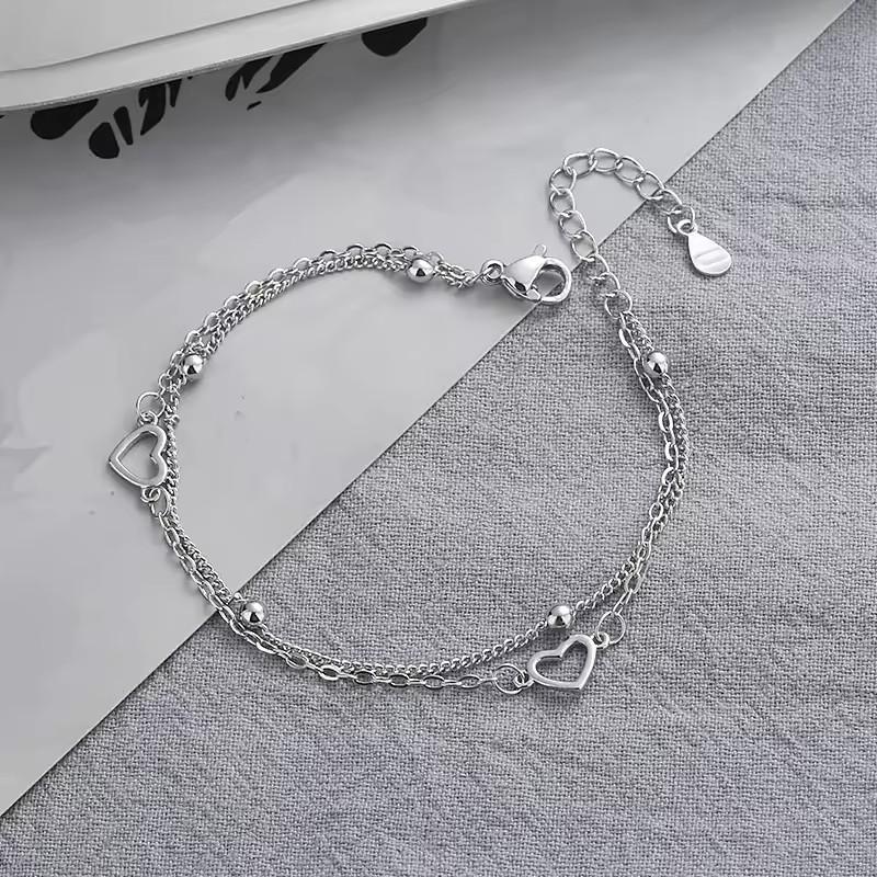VENTFILLE 925 Sterling Silver Geometric Square Round Bead Bracelet For Women Personality Temperament Simple Hand Jewelry Party