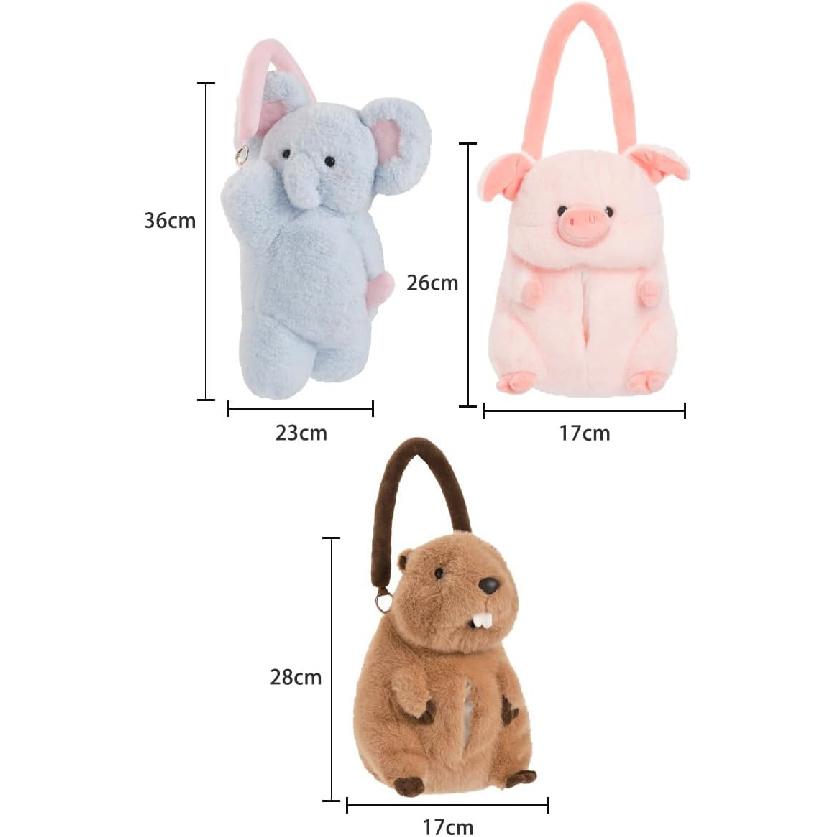 Cute Pig Car Tissue Box Holder, Plush Animal Car Organizer with Buckle, Cartoon Paper Cover Holder Napkin Box for Home (Elephant)