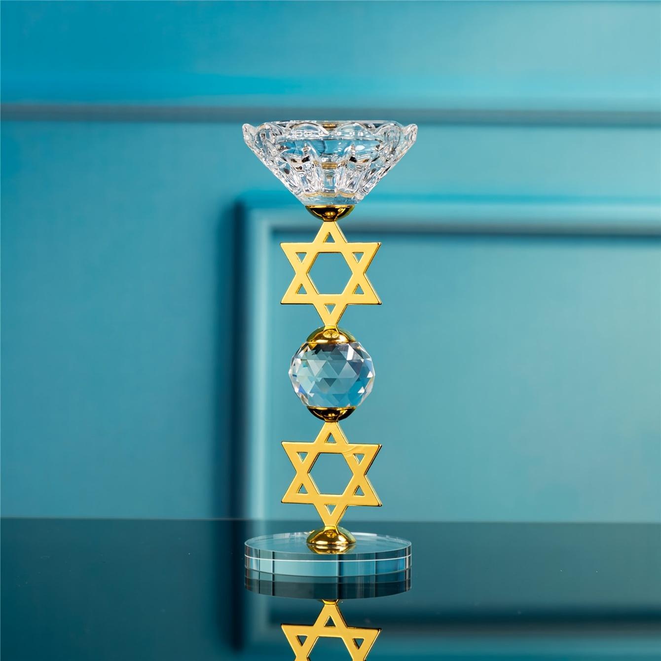 Звезда Давида Ханука Хрустальные Подсвечники Элегантный Подсвечник для Чайной Свечи для Еврейской Вечеринки Свадебный Подарок Подсвечник Ханукальный