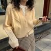 Retro Loose Lazy Wind Knitted Cardigan Women's Autumn and Winter New Solid Color Twist Short Sweater Jacket