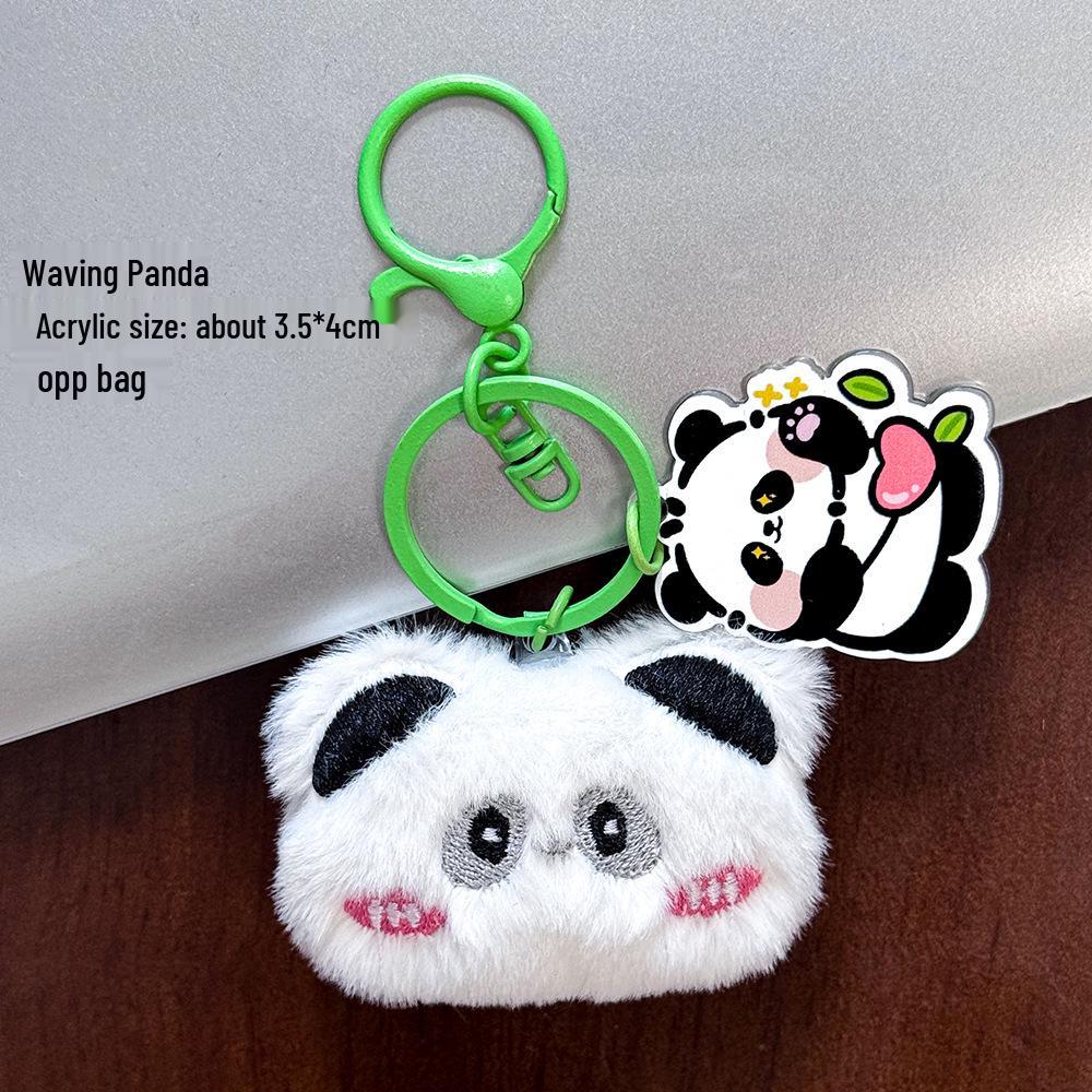 Adorable Panda Keychain with Heart Packaging - Cute Cartoon Plush Bag Charm Doll Pendant