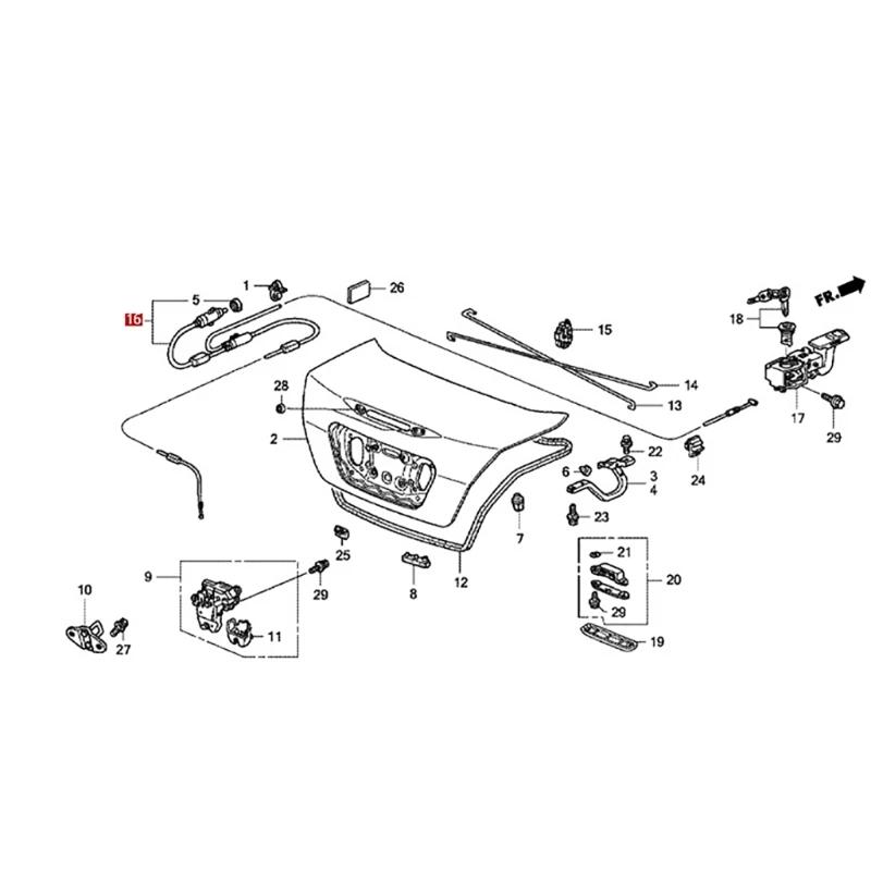 Convenient Operation Trunk Lid Cable Replaces 74880-SDA-A11 Smooth & Easy to Use Oil Tank Cable for 4dr Sedan EX 06-07