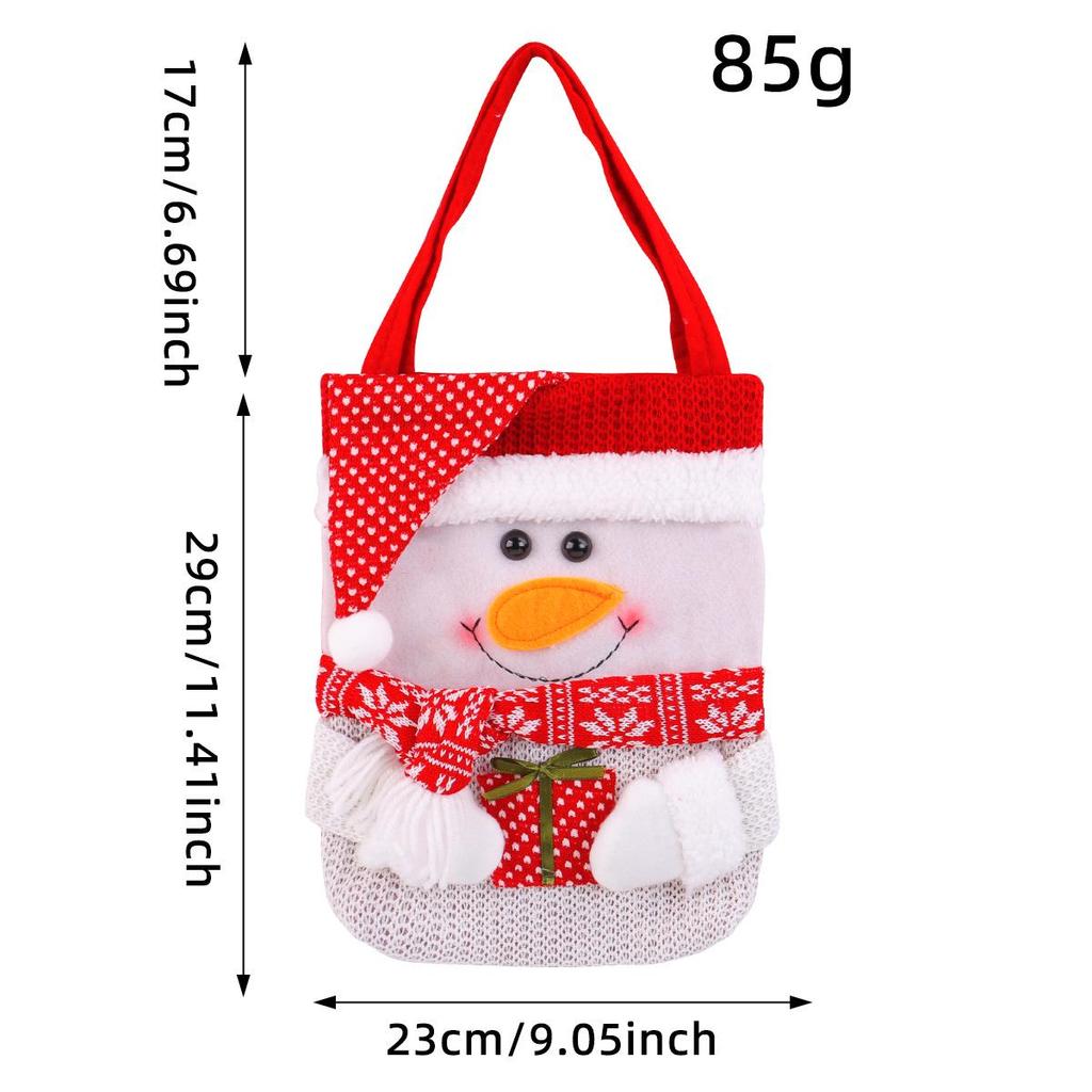 Yihong Christmas Snowman Candy Tote Bag - Cute Knit Gift Bag with Red Scarf Design