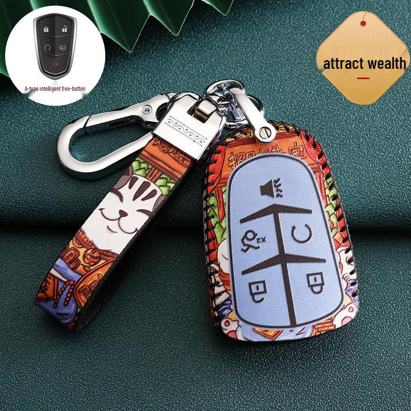 Cadillac Car Key Case for ATSL, XTS, XT5, XT4, CT6, XT6 - Stylish National Tide Design