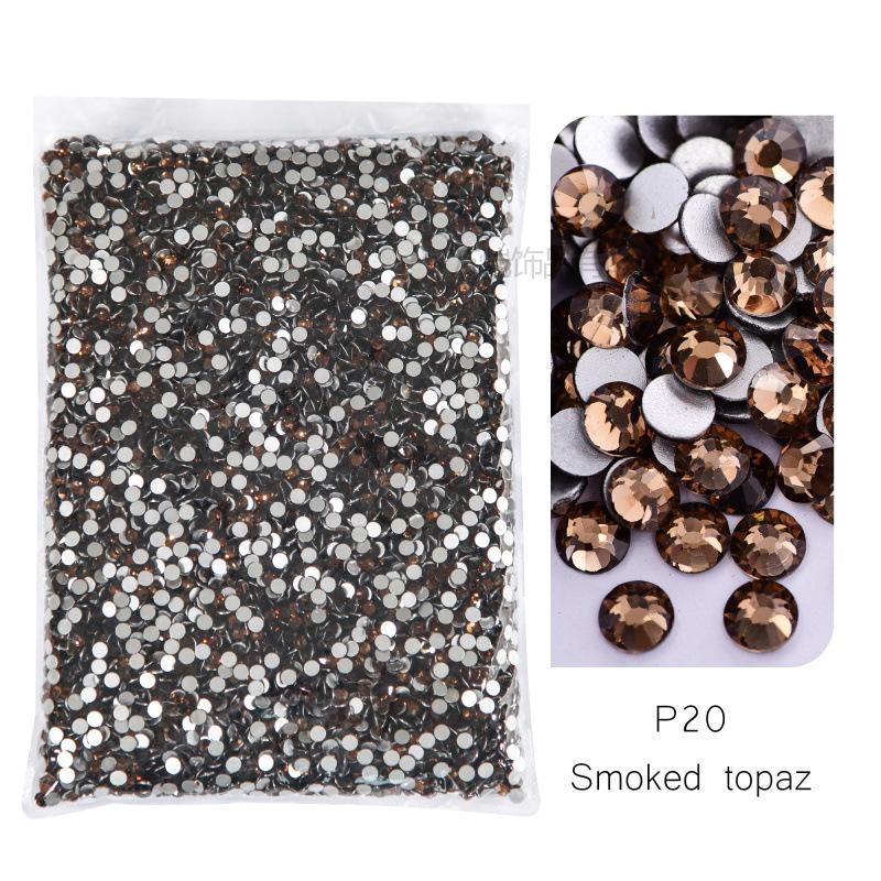 P1-70 Ordinary Color Large Packaging Glass Flat Bottom Diamond Rhinestone Nail Diamond Diy Crystal Mobile Phone Case Beauty Jewelry Accessories