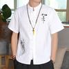 Summer Short Sleeve Shirt Half Sleeve Top Youth Embroidered Button Cardigan Clothes