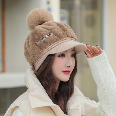 Hut weiblich Herbst und Winter japanische süße All-Match dicke warme Plüschkappe achteckige Kappe