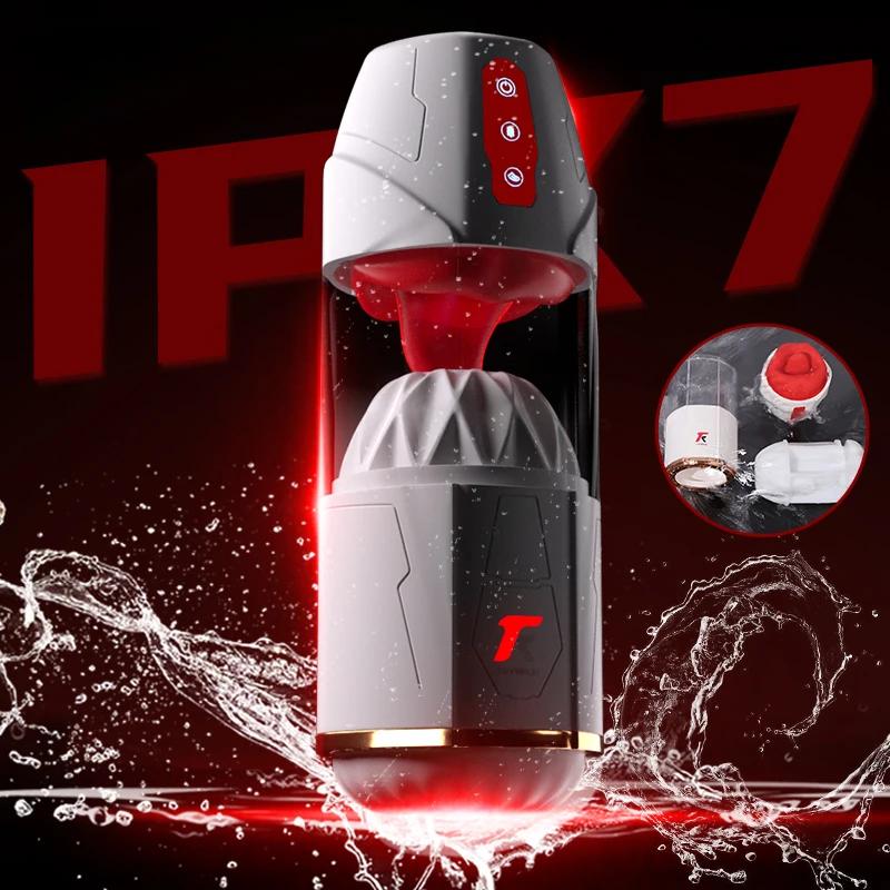 2025 Nye Menn Automatisk Onanikopp Voksen Sexleketøy 18+ Slikking Suging Vibrerende Penistrener Oppvarmet Masturbator for Mannlig Analsexmaskin