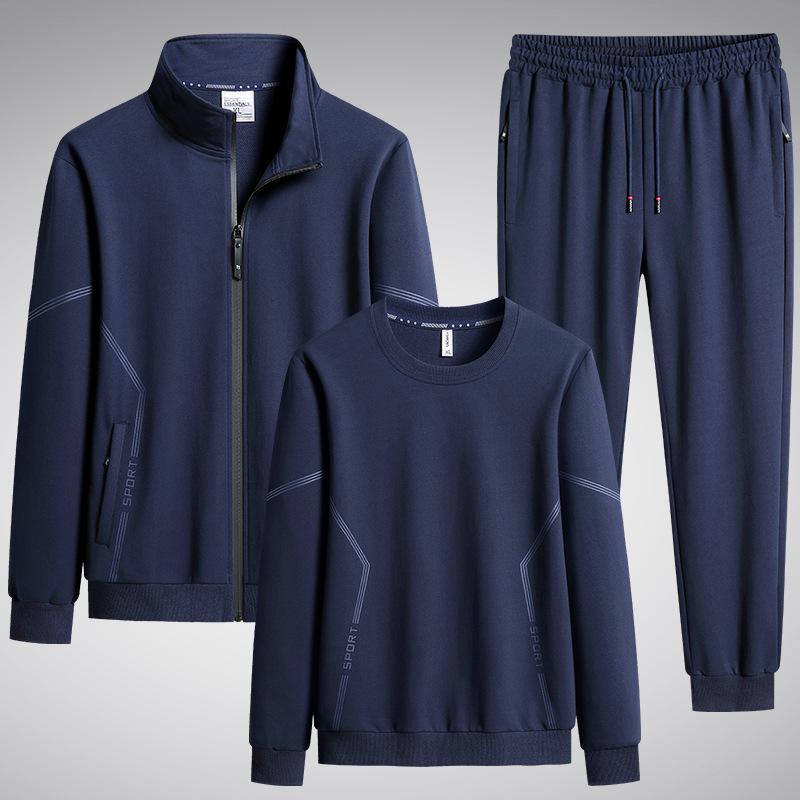 

Plush Sports Suit Men s Autumn and Winter Breathable Pure Cotton Loose Fit Plus Fat Plus Size Casual Hoodie Pants 3 Piece Set XXXXL