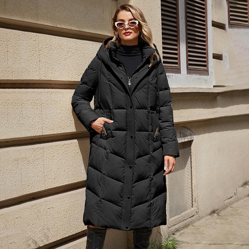 Astrid Winter Women Parka Hooded Belt Thick Warm Cotton Fashion Outerwear Long Down Jacket Quilted Coat Female Clothing ZR-30216