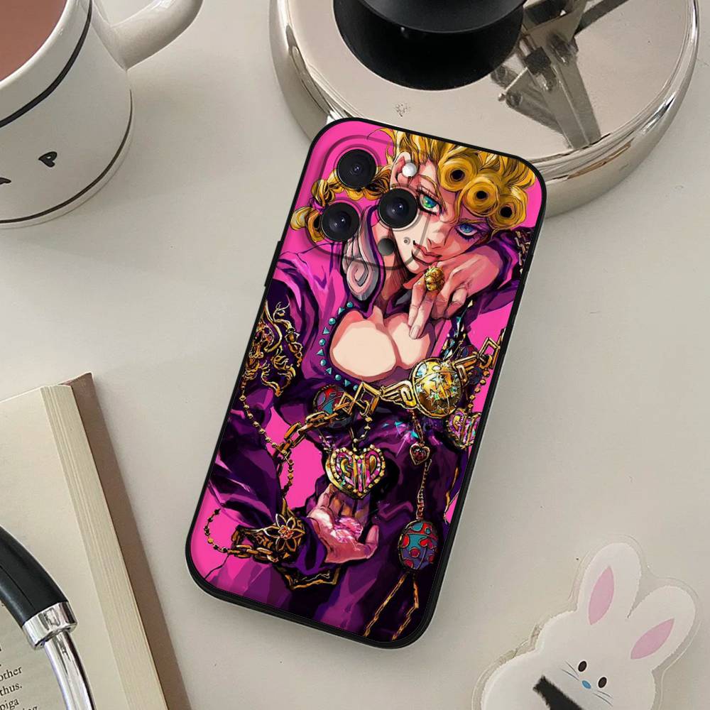 Anime J-JoJos Bizarre Adventure Phone Case For IPhone 17 16 15 14 13 12 11 X XR XS Plus Pro Max Mini Soft Black Cover