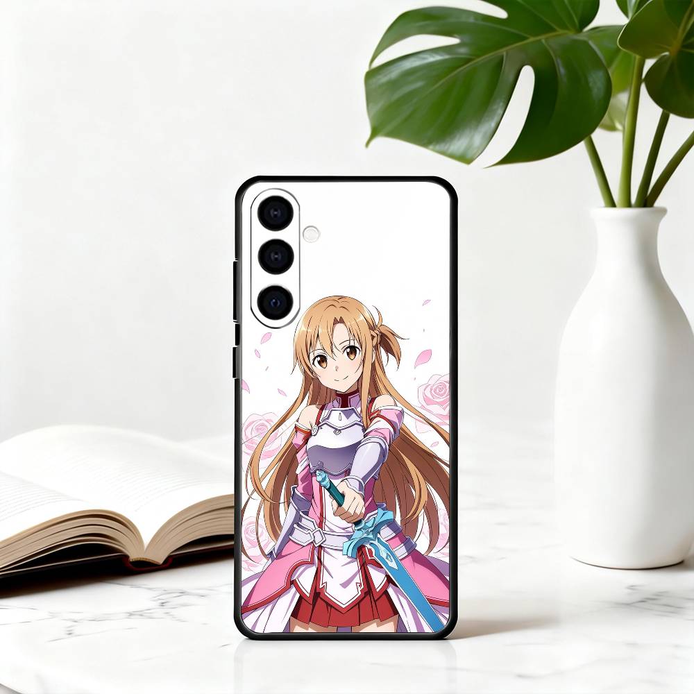 

Sword Art Online A-Asuna Y-Yuuki-es Phone Case Black Silicone Soft For Samsung Galaxy A73,A72,A71,A70,A53,A52,A51 Samsung a71 4g