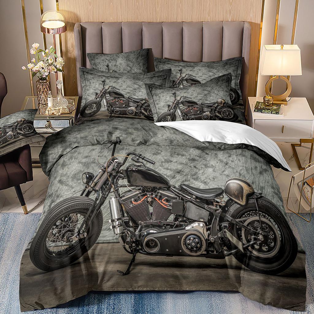 Cartoon Animation Bedding 3D Digital Printing Animal Plaid Unicorn Quilt Cover Three-Piece Set