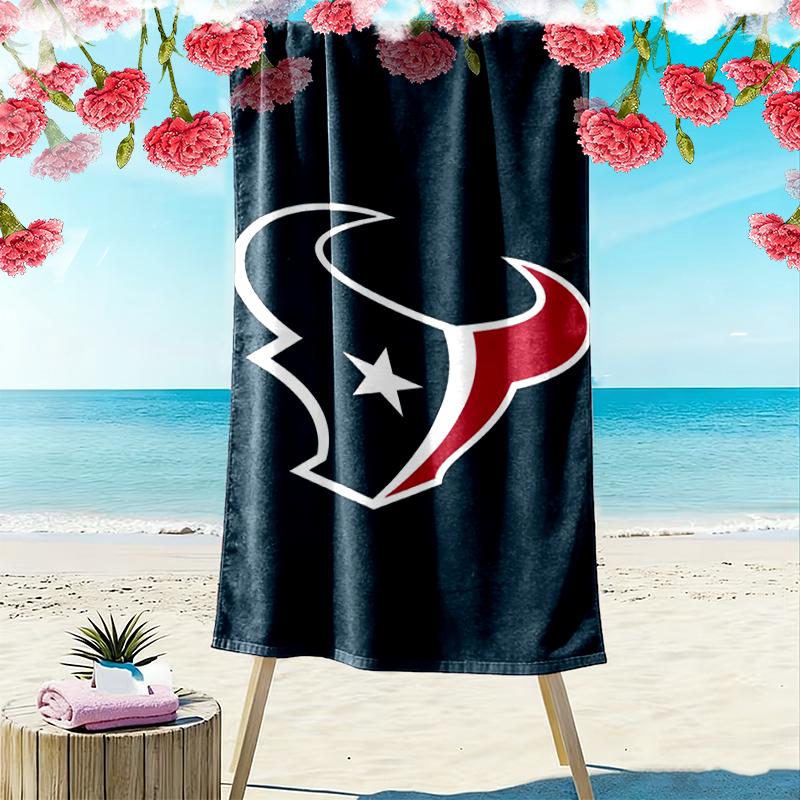 Houston Texans Print Beach Towel, Large Soft Quick Dry Towel for Beach Camping Swimming