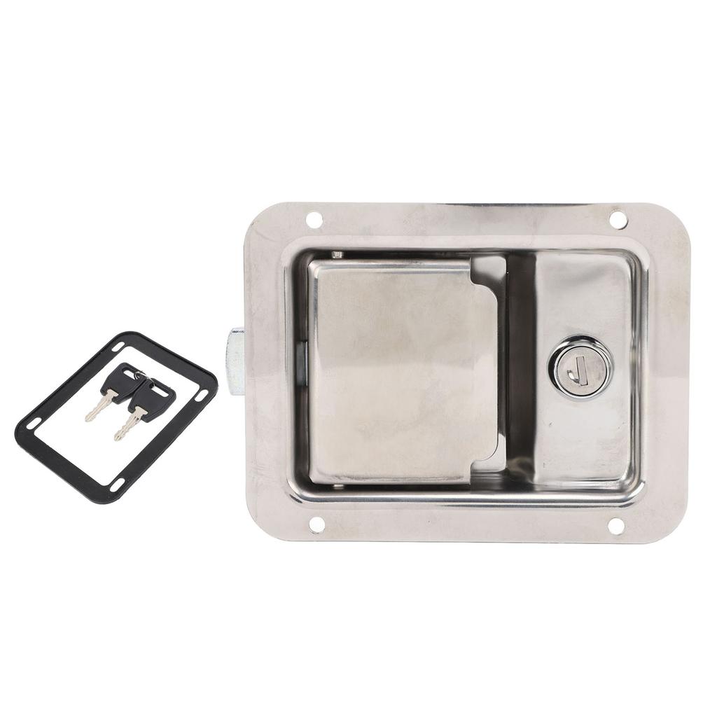 Tool Box Latch Stainless Steel 5.5x4.3in Flush Mount RV Toolbox Handle Lock with Keys Gasket for Caravan Truck RV