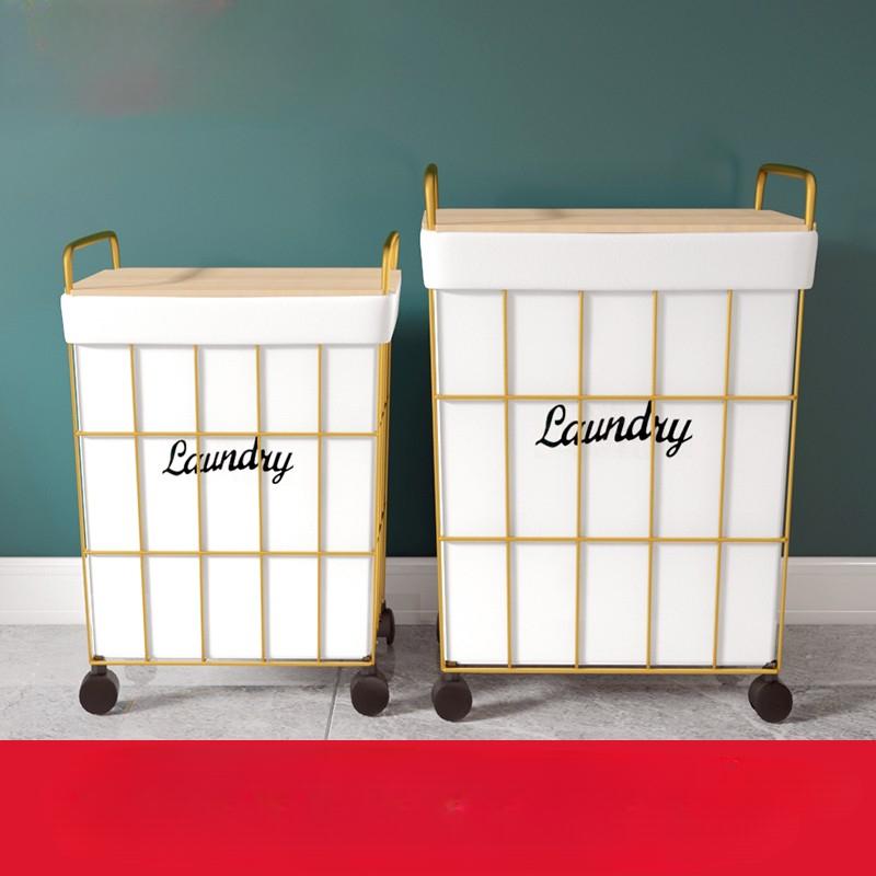 Fashion Light Luxury Household Laundry Hamper High-end Simple Toys Storage Basket Creative Multi-functional Bedside Cabinet