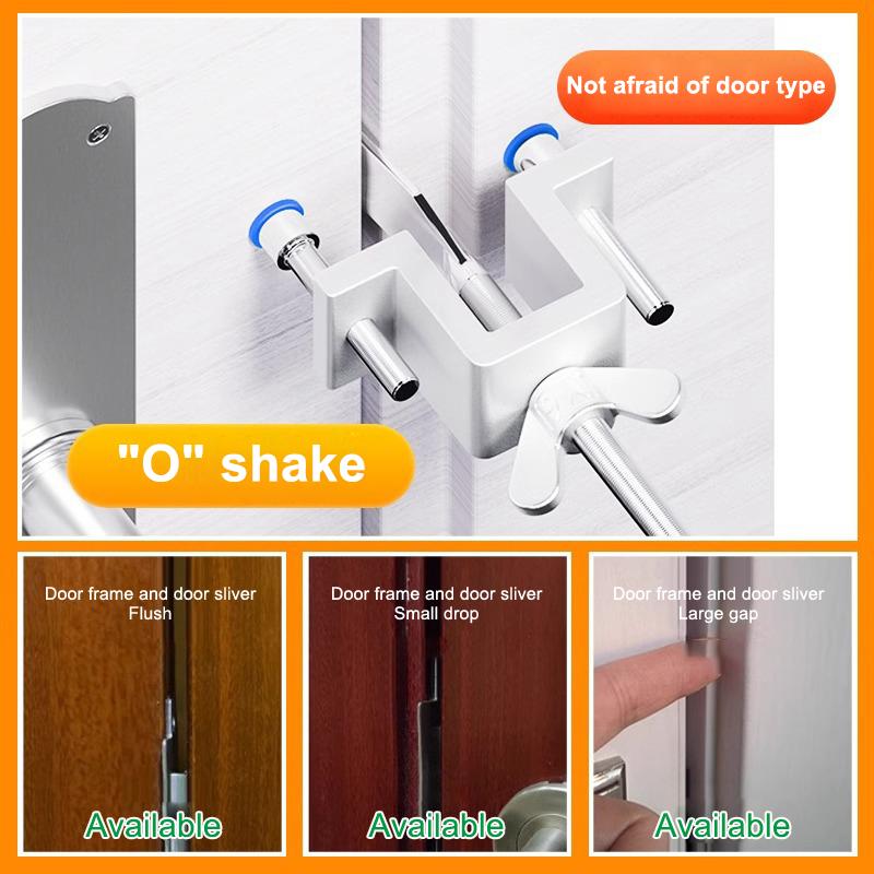 Portable Door Lock Dual Nut Adjustment Body Hotel Door Locks Self-Defense Door Stop Travel Anti-Theft Door Stopper Safety Lock