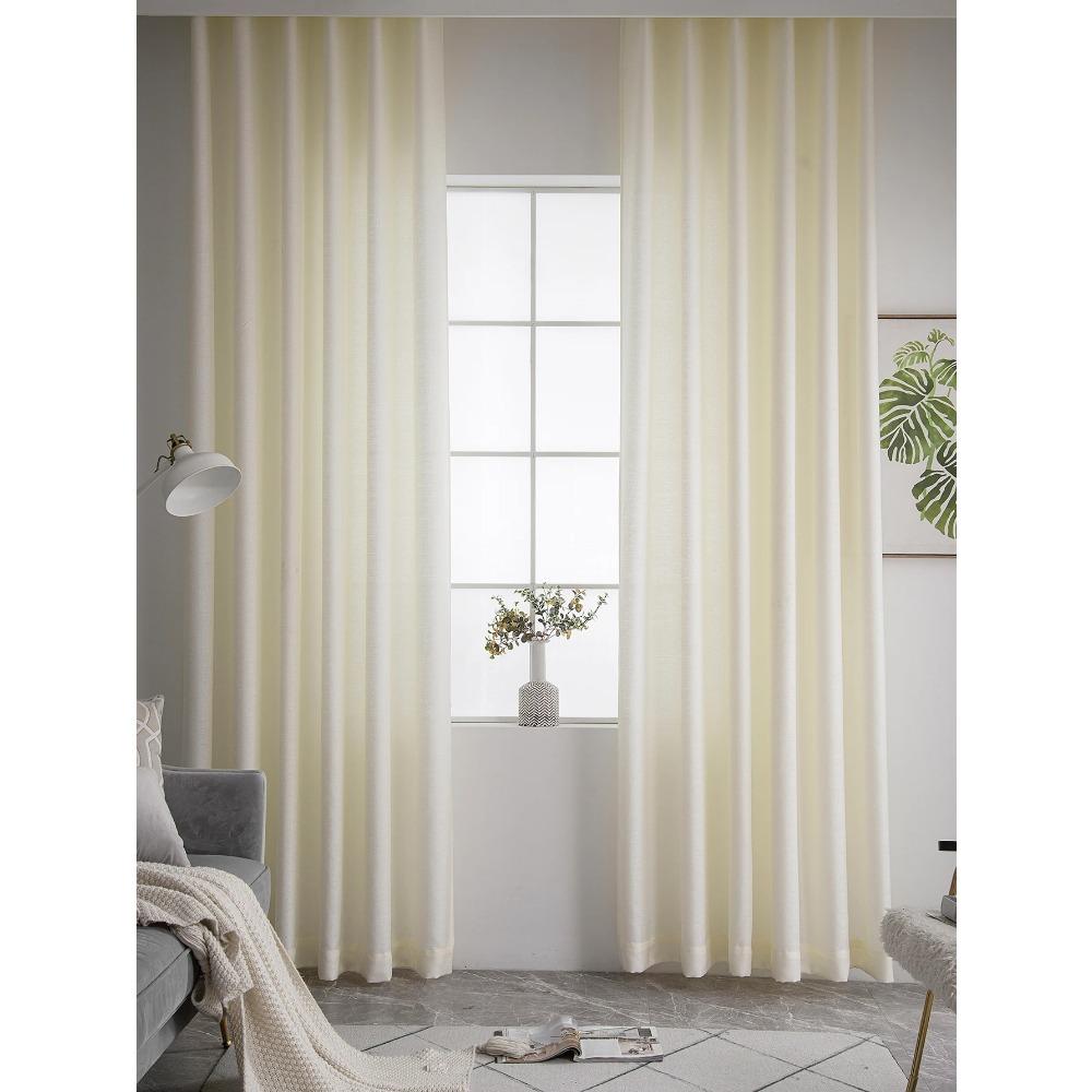 Curtain Tulle Luxurious Linen Window Curtains For Living Room Modern Voile Drapes Bedroom Decoration