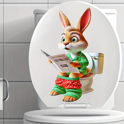Cute Cartoon Rabbit Bathroom Decoration Sticker