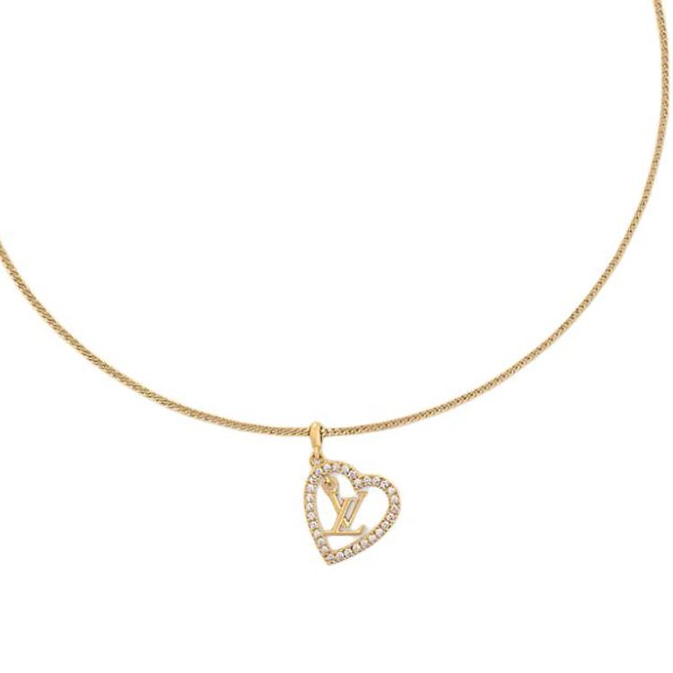 

Louis Vuitton Heart Design Necklace Women necklace Gold M02389 Box+Shopping Bag