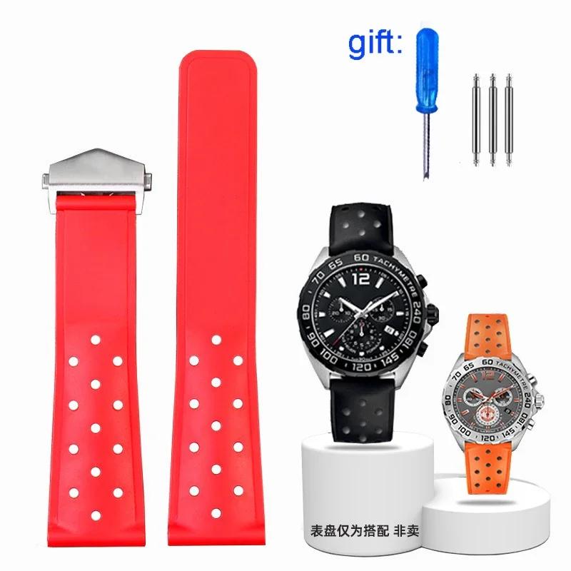 

Ремешки для часов TAG HEUER F1 Racing Car, CARRERA и Серии Diving Высококачественный Силиконовый Резиновый Ремешок для Часов Мужской 22 мм 22mm