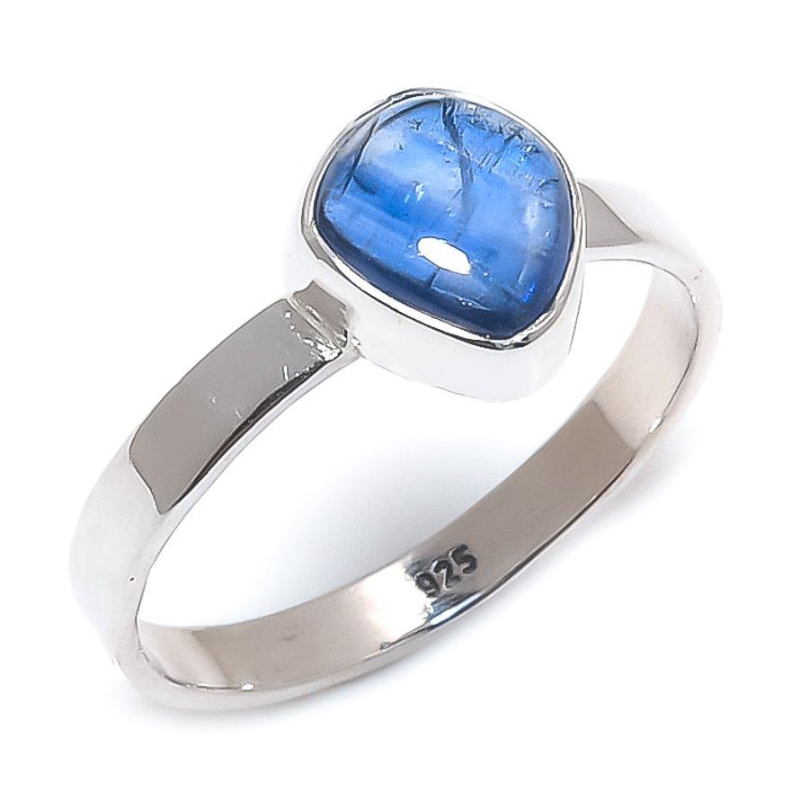 Natural Blue Kyanite Gemstone Handmade 925 Solid Silver Jewelry Ring S.10 u3S11