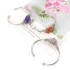 Hand-Wound Natural Crystal Rough Stone Amethyst Agate Bracelet, Bracelet Opening Adjustable B08