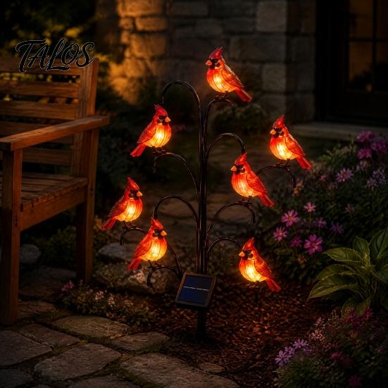 Courtyard Ambient Lighting Outdoor Solar Pathway Light, Bird-shaped Stump Decorative Garden Stake with Warm Terrace And Balcony Accents LED