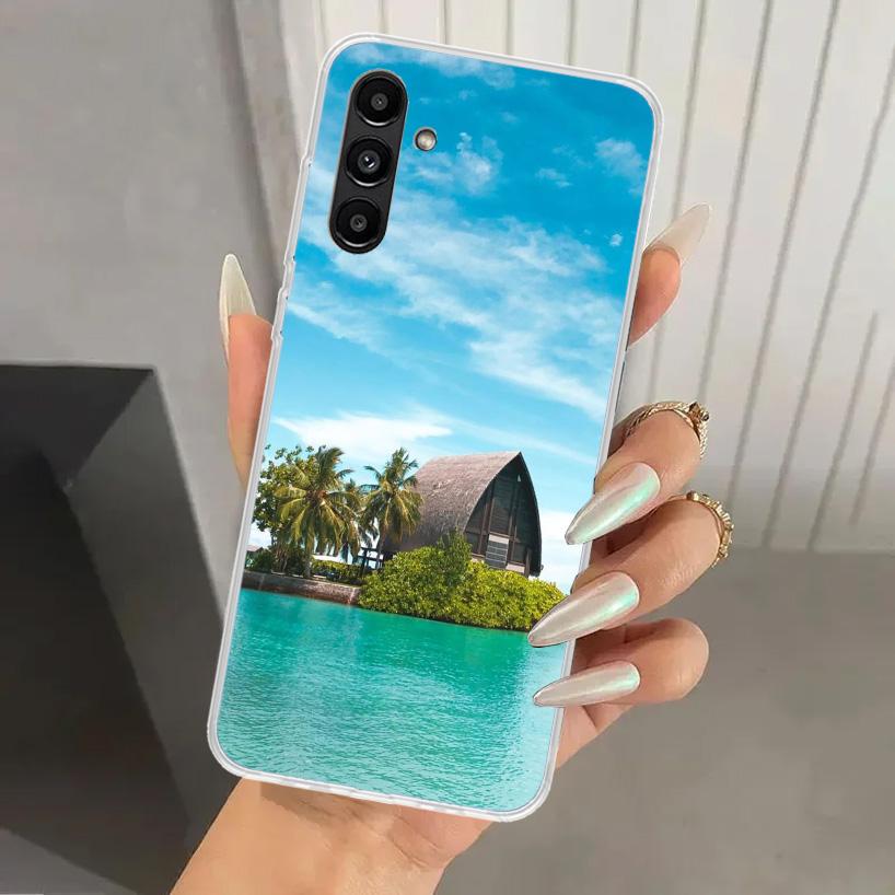Summer Beach Sunset Sea Palm Tree Phone Case for Samsung Galaxy A16 A26 A36 A56 A15 A25 A35 A55 A14 A24 A34 A54 A13 A23 A33 A53
