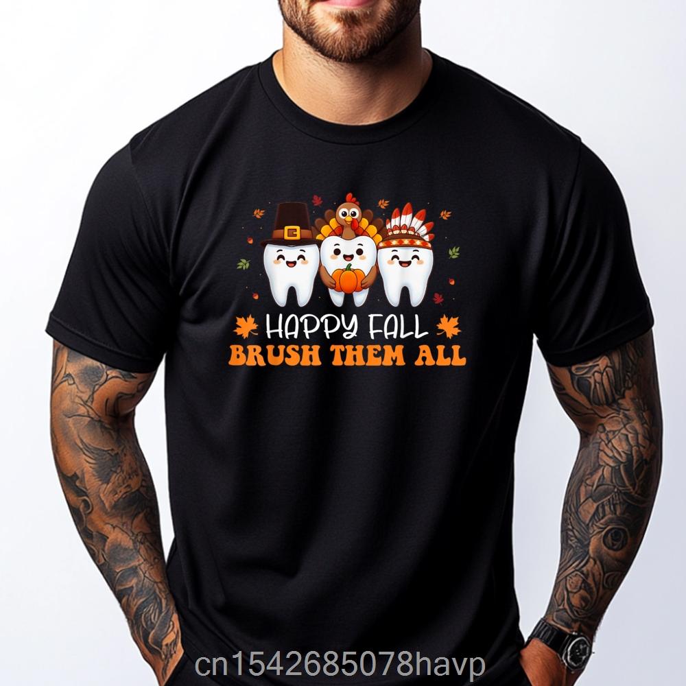 T-shirt Pumpkin Spice Latte Fall Coffee Pumpkin Spice Thanksgiving Tooth Dentist Leisure Soft Printed Tops