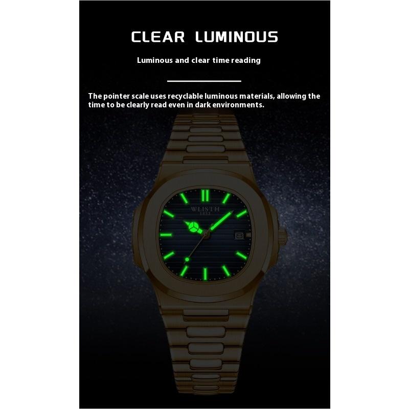 Top Brand Steel Belt Calendar Fashion Men's Watch Luminous Waterproof Fashion Watch