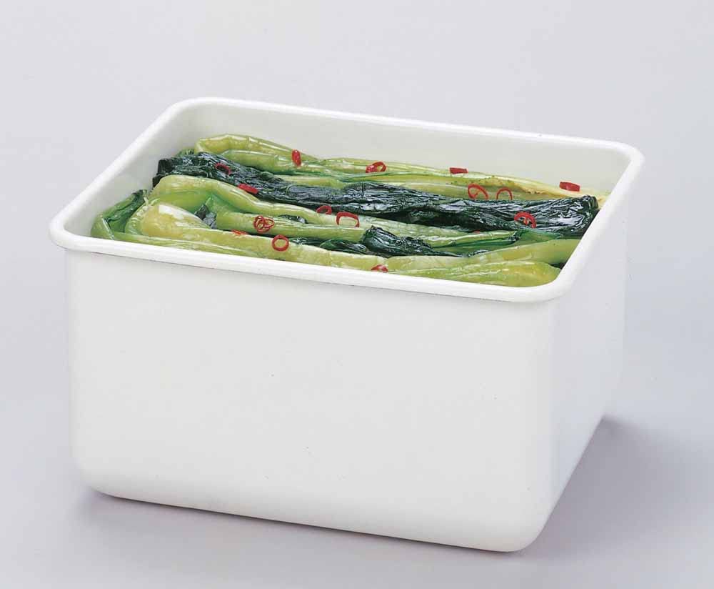 Takagi Metal Pickle Rice Bran Pickle Square Odor-resistant Container, Pickle, Container, Enamel, 4.0L HSP-KM