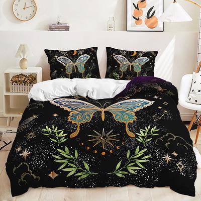 Conjunto de Capa de Edredom Borboleta de Três Peças Kit de Roupa de Cama de Duas Peças Fronha com Impressão Digital