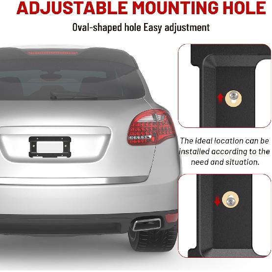 RED WOLF Rear License Plate Frame Bracket Holder Mount Fit For 2005- BMW 1/2/ 3/5 / 6/ X Series, 328I 323I 528I M3, 2002- Mini Cooper 51187160607 &