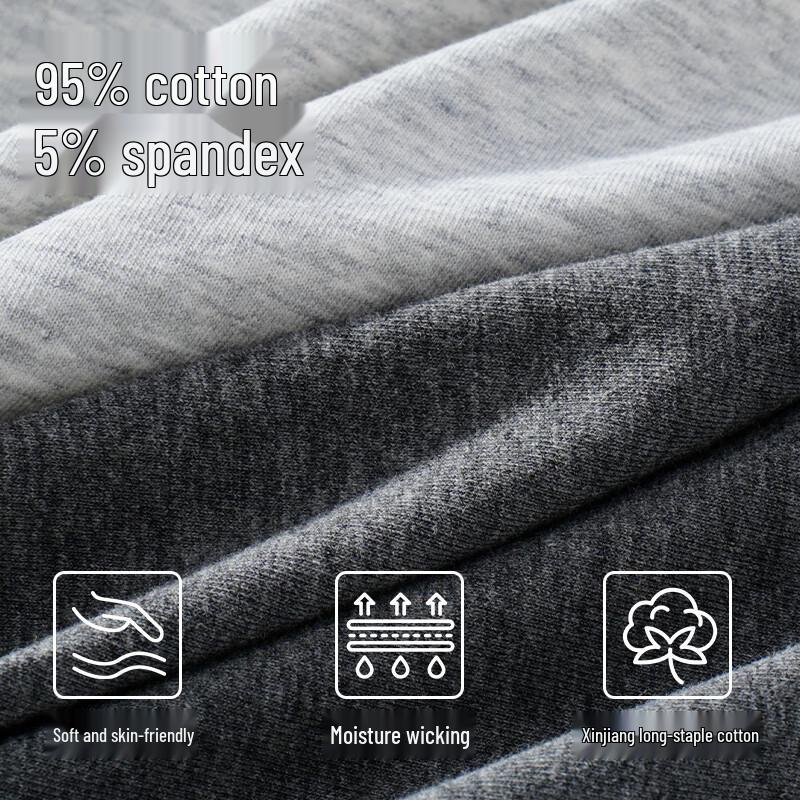 Shanshan Men's 10A Antibacterial Pure Cotton Boxer Briefs 3-Pack