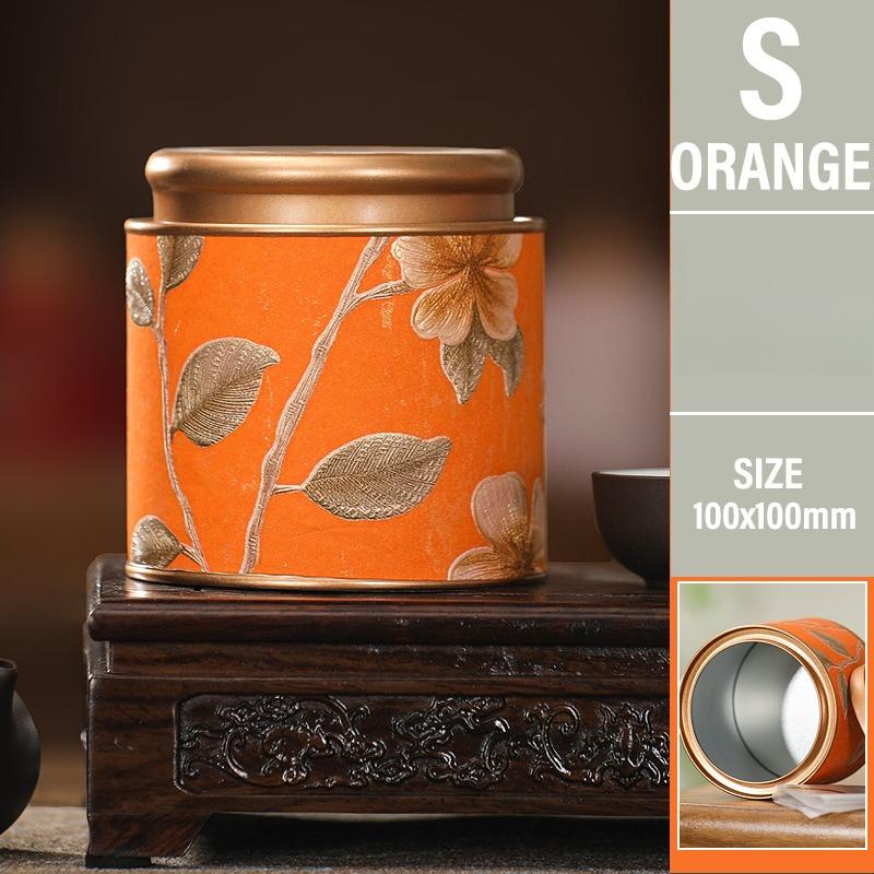 Flower Pattern Empty Tea Tin Can Household Green Black Tea Sealed Jar Spice Jars Small Packaging Gift Box Tinplate Storage Can