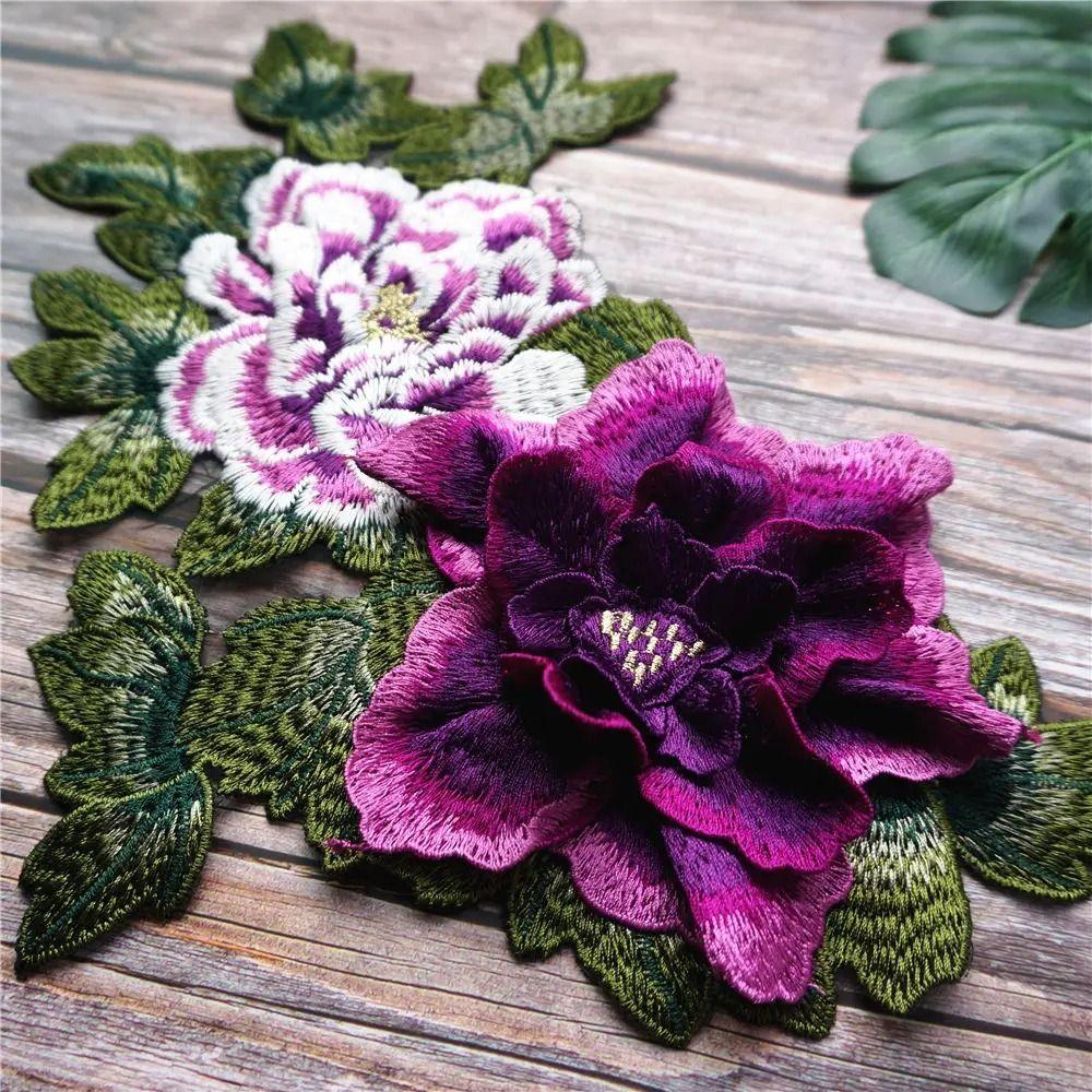 Embroidered Gown Appliques 3D Flowers Patch Wedding Decoration Sew Patches Jeans