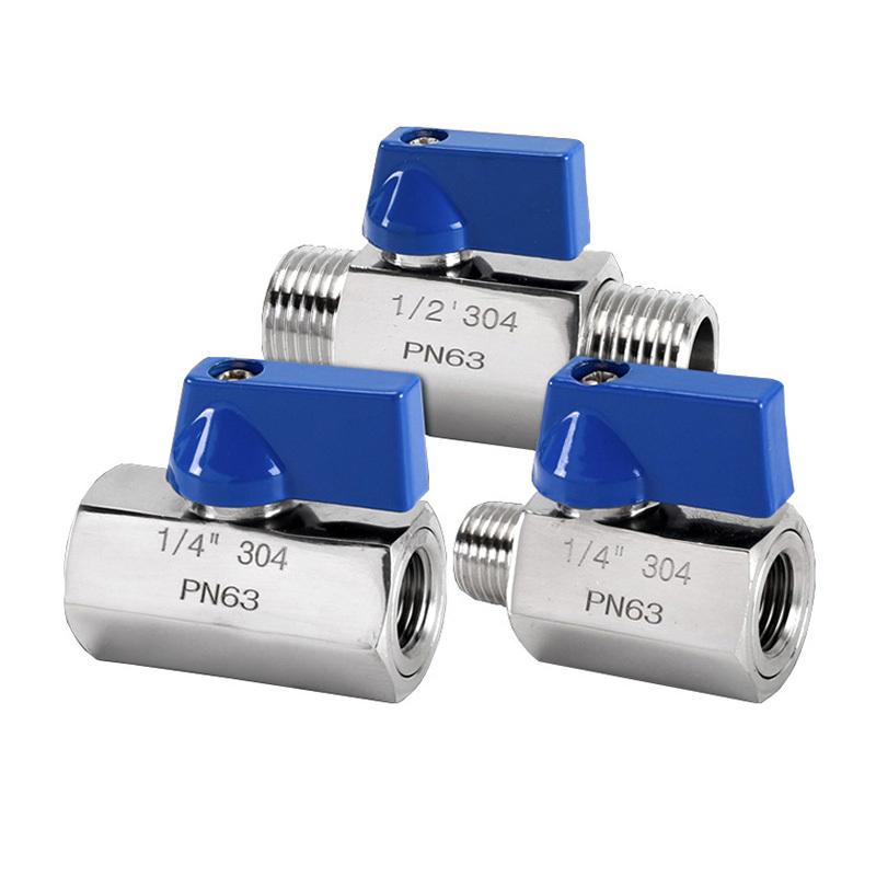 1/8" 1/4" 3/8" 1/2" 3/4" 1 Inch BSP Male/Female Mini Ball Valve 304 Stainless Steel Manual Tap Valves Homebrew
