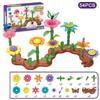 Flower Garden Building Toys Set Educational Activity Preschool Toddler Creativity Stacking Block Games For Children Gifts Idea