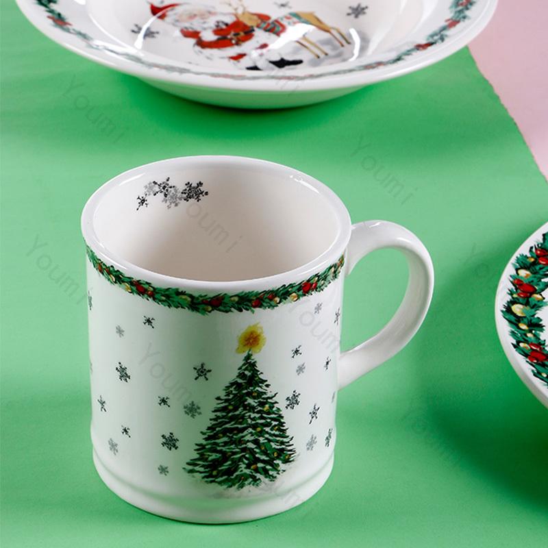 Kreativ Jul Keramisk Tallrik Porslin Lyxig Restaurang Biff Pastatallrikar Hemma Läckra Rätter Sopptallrik Utsökta Muggar