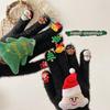 1 Pair Christmas Knitted Gloves Men Women Winter Warm Thick Plush Gloves with Xmas Charm Outdoor Cycling Cold Weather Thermal Full Finger Gloves