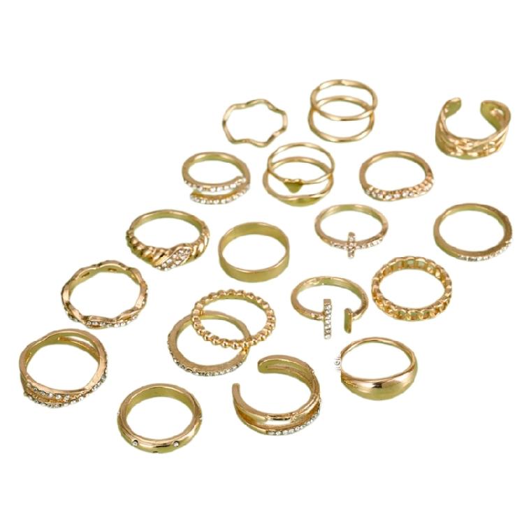 

1 Set Beautiful Finger Rings Stackable Adjustable Opening Rings Jewelry Alloy Texture Suitable for Fashion Lover Present 1