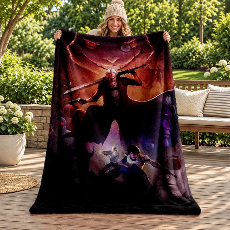 Devil May Cry blanket Flannel Blanket Soft Cozy Plush Throw for Sofa Bed Lightweight Home Decoration Gifts for Christmas various holidays