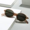 SHAUNA Retro Small Oval Men Rivets Sunglasses Fashion Women Dark Green Sun Glasses