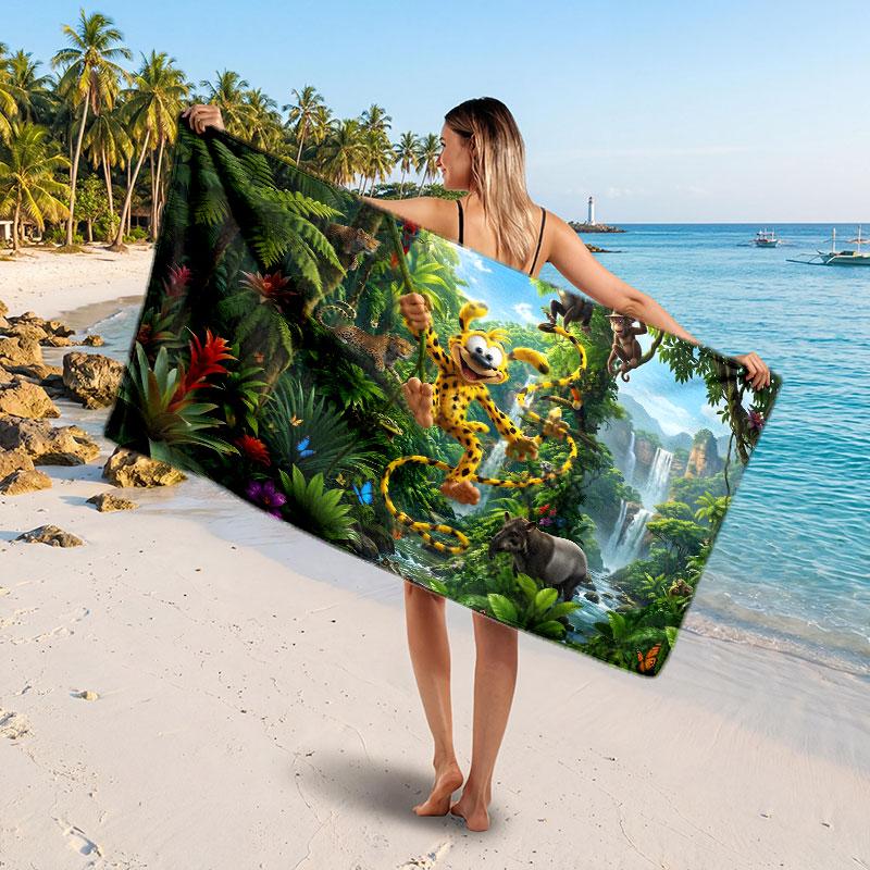 Large Beach TowelMarsupilami Soft Absorbent Towel Beach Bath Home Use
