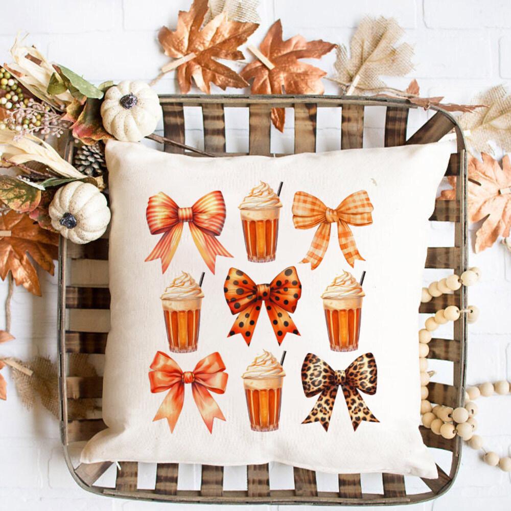 Наволочка с принтом тыквы и банта украшение для комнаты на осеннюю вечеринку наволочка на осенний праздник подарок на День благодарения M 569₽