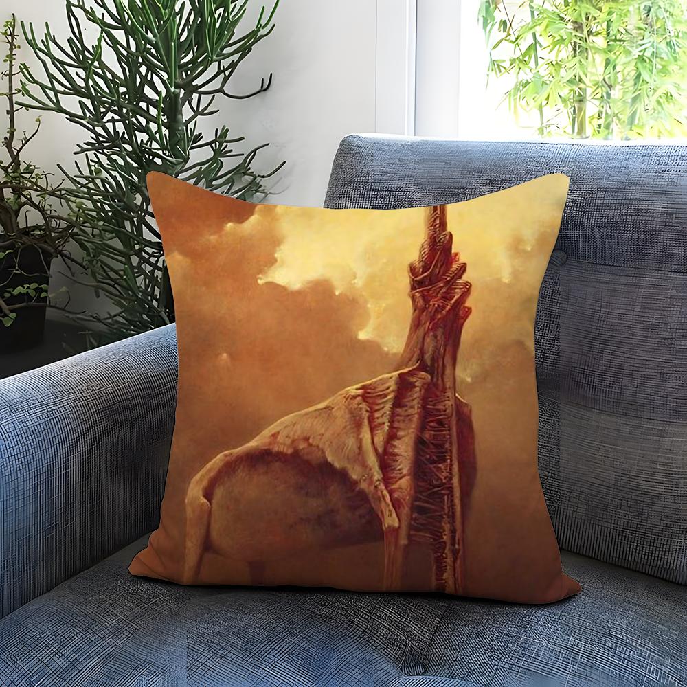 Art Z-Zdzislaw Beksinski Cushion Cover Comfortable Reversible Pillow Cover Ideal for Car Sofa Bedroom & Beyond