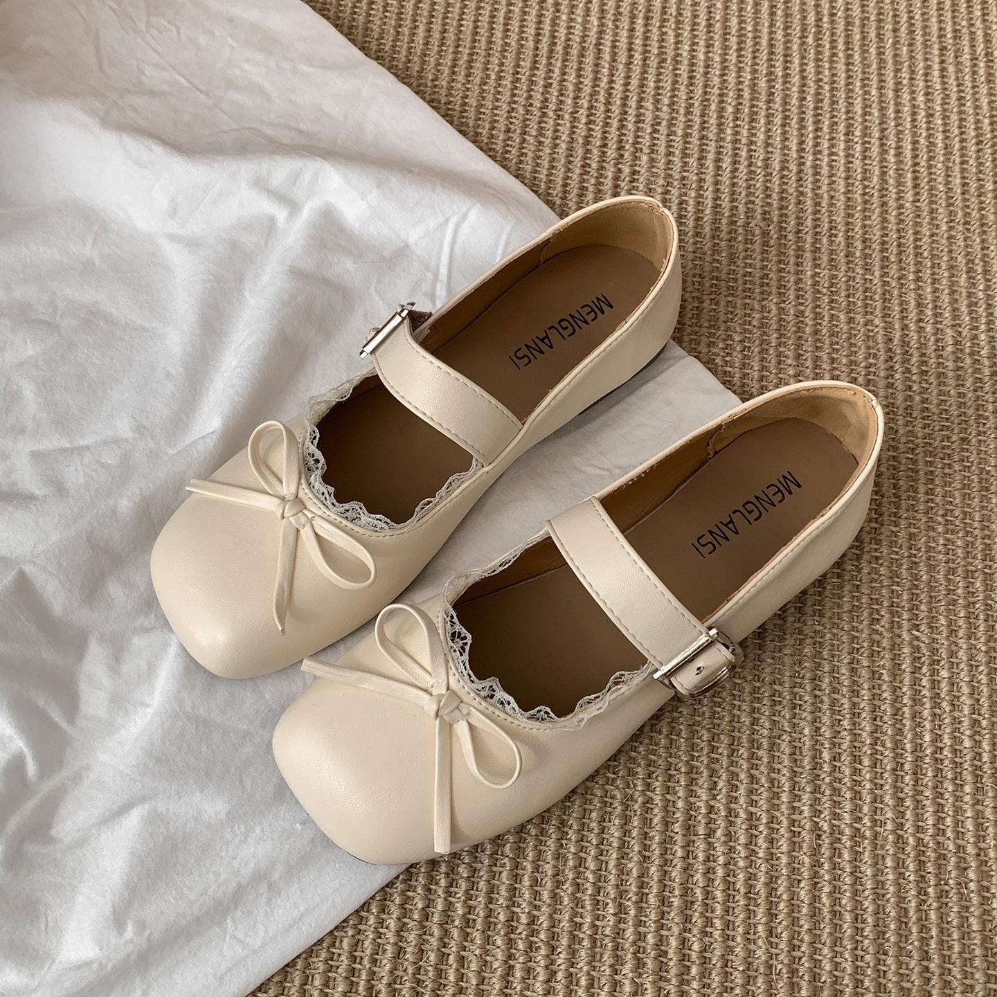 

Серебристые французские туфли с квадратным носком, скрытой платформой, неглубоким вырезом, на плоской подошве, женские, лето 2025, новые, балетки Mary Jane на мягкой подошве 40 бежевый